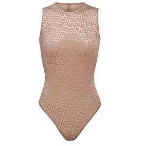 NWT - SKIMS Logo Velour Sleeveless Bodysuit Sienna‎ L